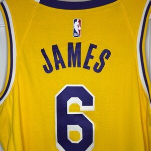 NBA Yellow and Purple James #6 Basketball Jersey
